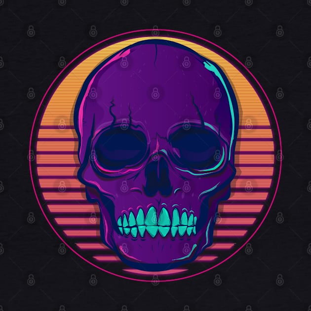 Skull Madness Synthwave Retrowave Aesthetics by edmproject